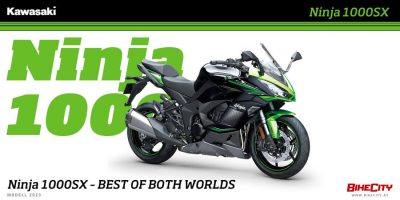 Touring und Sport die Ninja 1000SX bietet das Beste aus beiden Welten. Das sportliche, dynamische Design sowie die Beleuchtungselemente mit LED ...